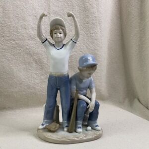 Vntg 89 Paul Sebastian‎ Porcelain "Home Run" Boys Baseball Figurine Lladro Style